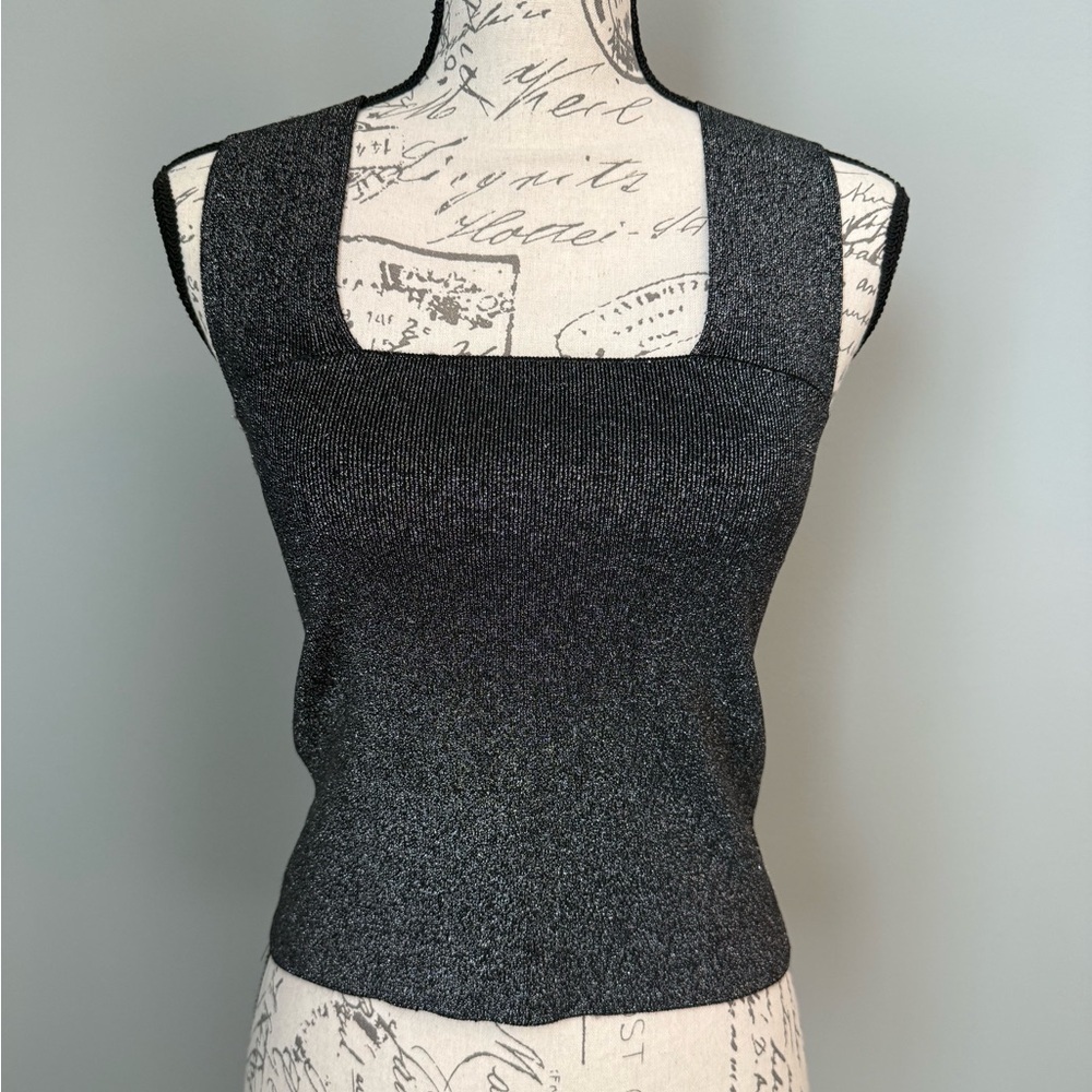 House of Harlow 1960 Shimmering Gray Tank Top